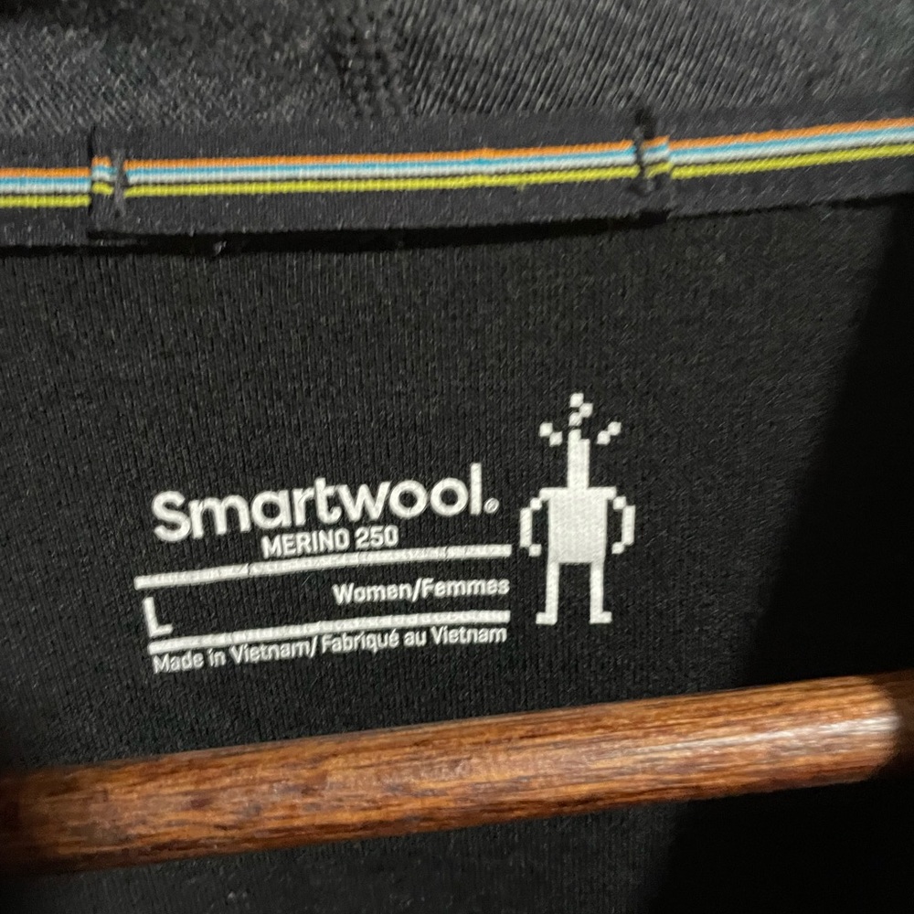 Smartwool Gray and Black Merino Wool 250 Crossover Neck Women's Sweater - Picture 5 of 6